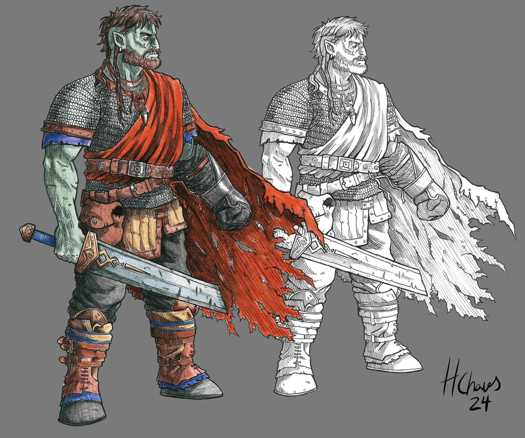 Semi-Orc concept art